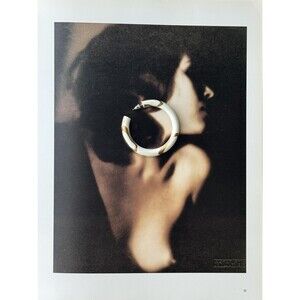 pair of white and gold large wooden hoop earrings